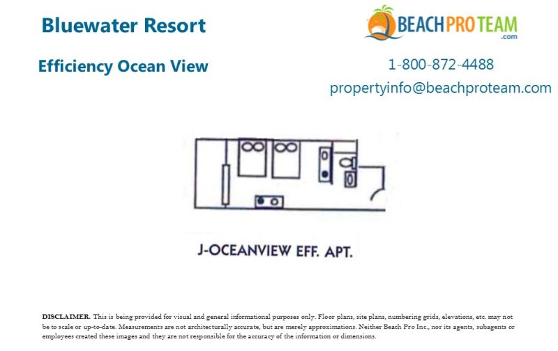 Bluewater Resort Floor Plan J - Efficiency Ocean View